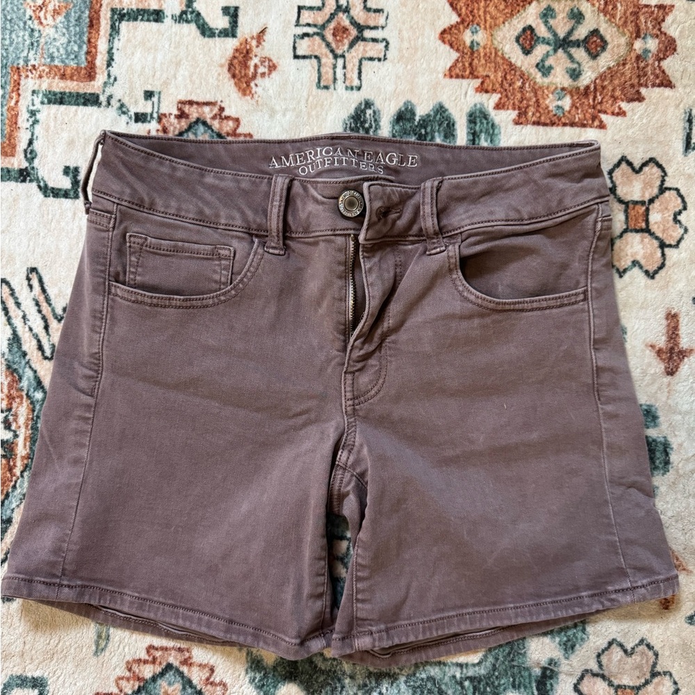 American Eagle Outfitters Purple Denim Distressed Shorts - 8